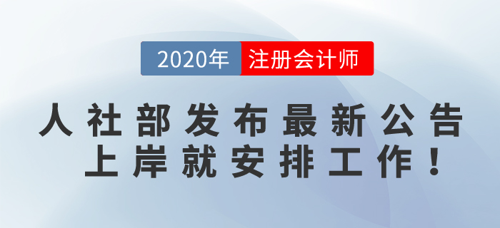 恭喜！2020注會(huì)考生，人社部發(fā)布最新求職公告，上岸就安排工作！