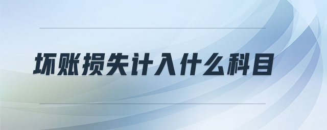 壞賬損失計入什么科目 壞賬損失計入什么科目