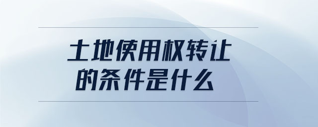 土地使用權(quán)轉(zhuǎn)讓的條件是什么
