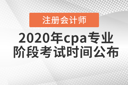 2020年cpa專業(yè)階段考試時(shí)間公布！