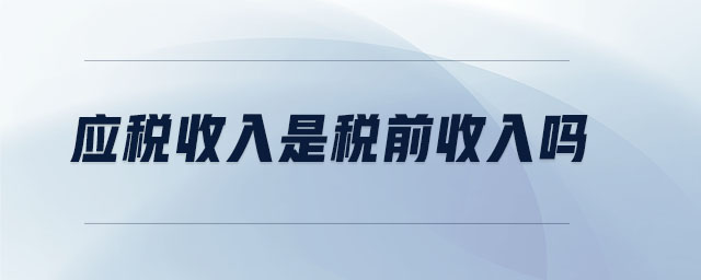 應(yīng)稅收入是稅前收入嗎