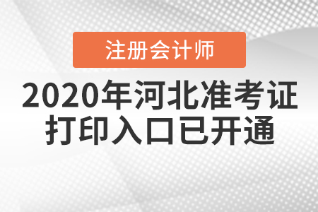 2020年河北注冊會計師準(zhǔn)考證打印入口已開通