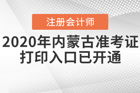2020年內(nèi)蒙古注冊會計師準考證打印入口已開通