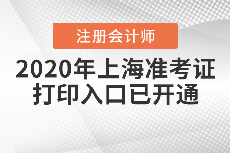 2020年上海注冊(cè)會(huì)計(jì)師準(zhǔn)考證打印入口已開(kāi)通
