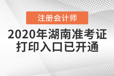 2020年湖南注冊會計(jì)師準(zhǔn)考證打印入口已開通