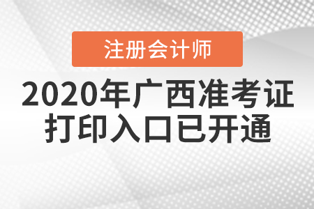 2020年廣西注冊會(huì)計(jì)師準(zhǔn)考證打印入口已開通