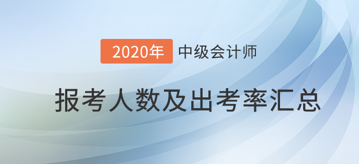 官宣！2020年各地區(qū)中級會計考試報名人數(shù)及出考率已公布！