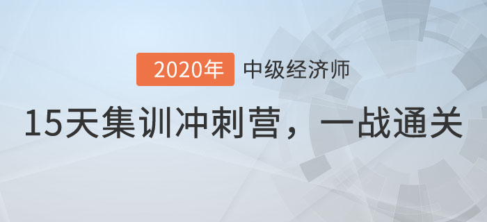 中級經(jīng)濟師15天集訓沖刺營 中級經(jīng)濟師15天集訓沖刺營