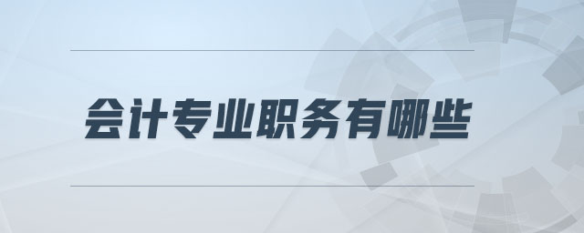 會計專業(yè)職務(wù)有哪些 會計專業(yè)職務(wù)有哪些