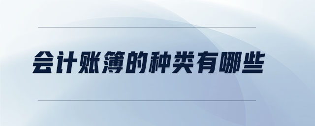 會計賬簿的種類有哪些