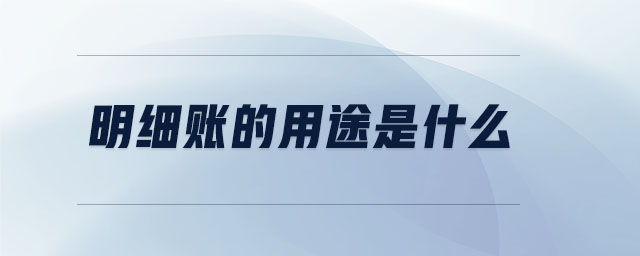 明細(xì)賬的用途是什么 明細(xì)賬的用途是什么