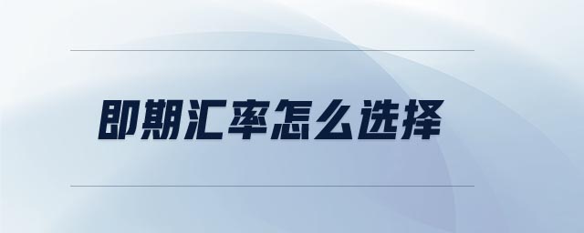 即期匯率怎么選擇