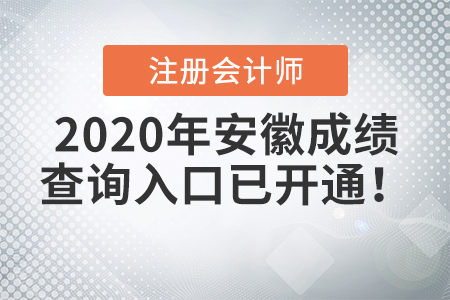 2020年安徽注冊會計師成績查詢?nèi)肟谝验_通！