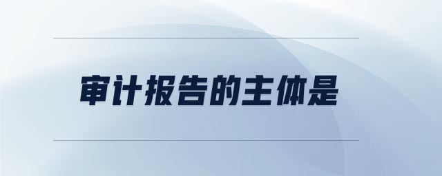 審計報告的主體是 審計報告的主體是