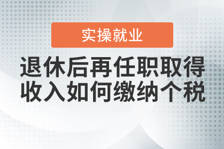 退休后再任職取得收入如何繳納個人所得稅？