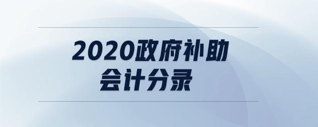 2020政府補(bǔ)助會(huì)計(jì)分錄