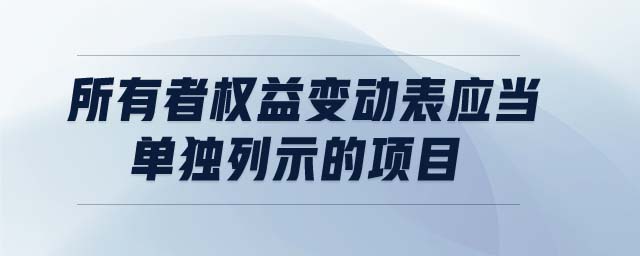 所有者權(quán)益變動表應當單獨列示的項目有哪些