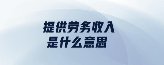 提供勞務(wù)收入是什么意思 提供勞務(wù)收入是什么意思