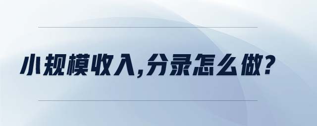 小規(guī)模收入,分錄怎么做?