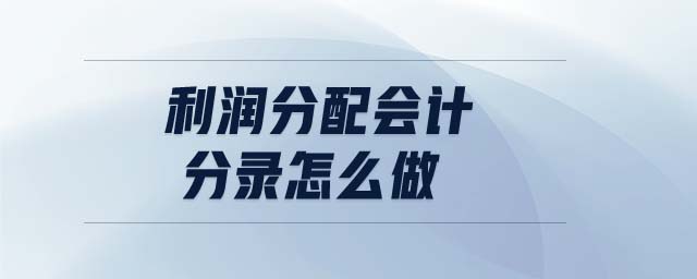 利潤(rùn)分配會(huì)計(jì)分錄怎么做