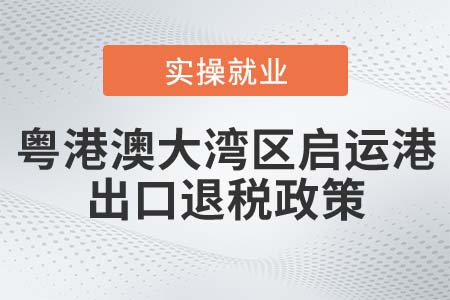 享受粵港澳大灣區(qū)啟運港退稅政策的企業(yè)如何出口退稅？