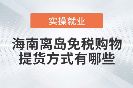 海南離島旅客免稅購物提貨方式有哪些？