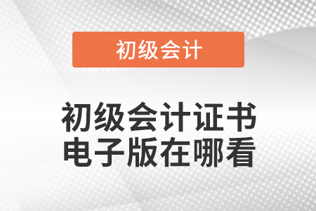 初級會計證書電子版在哪看