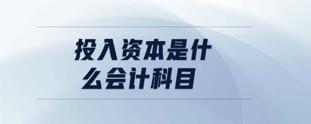 投入資本是什么會計科目 投入資本是什么會計科目