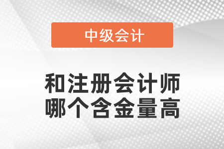 注冊會計師和中級會計哪個含金量高