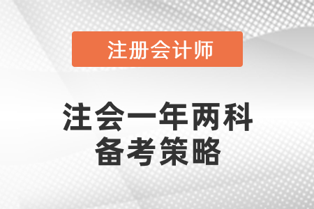 注會一年兩科備考策略