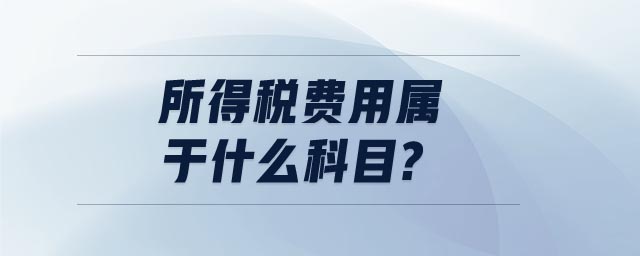 所得稅費(fèi)用屬于什么科目?