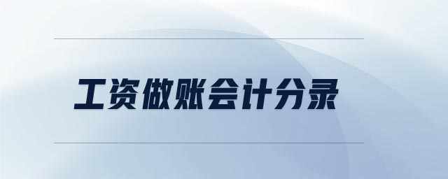 工資做賬會計分錄