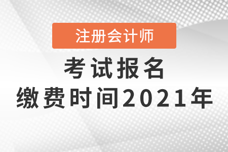 注冊會(huì)計(jì)師考試報(bào)名繳費(fèi)時(shí)間2021年