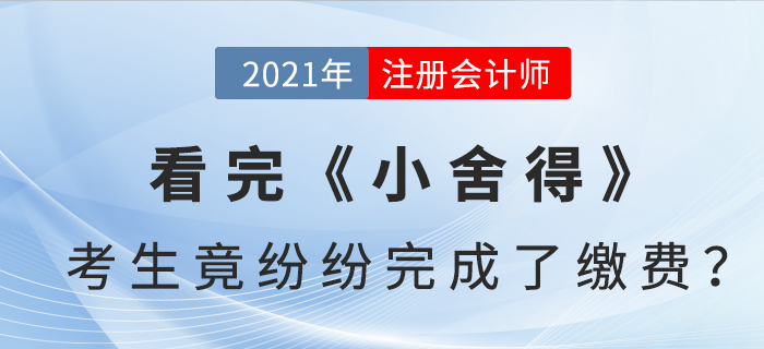 看完《小舍得》，注會考生竟紛紛完成了繳費？！
