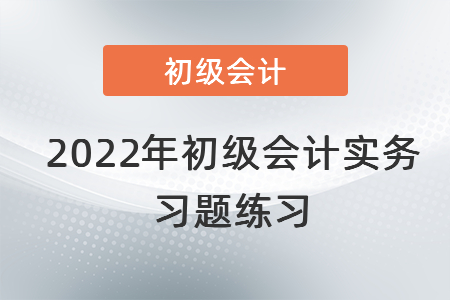 2022年初級會計實務習題練習