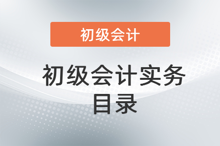 初級(jí)會(huì)計(jì)實(shí)務(wù)目錄