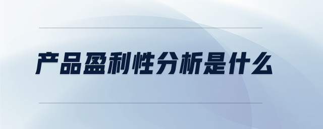 產(chǎn)品盈利性分析是什么 產(chǎn)品盈利性分析是什么