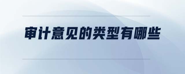 審計(jì)意見的類型有哪些