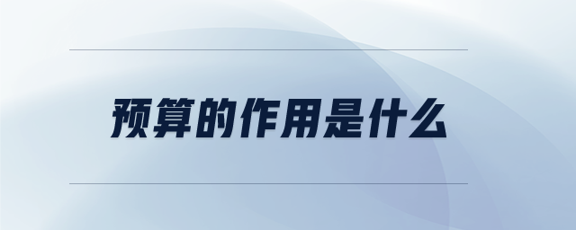 預算的作用是什么 預算的作用是什么