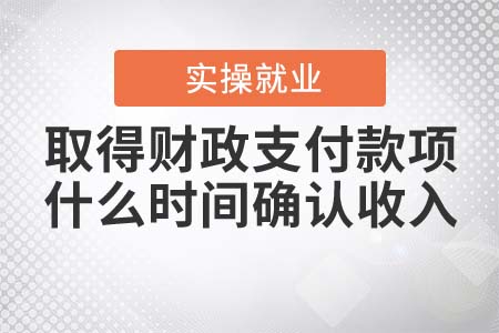 取得政府財(cái)政支付款項(xiàng)，什么時(shí)間確認(rèn)收入？