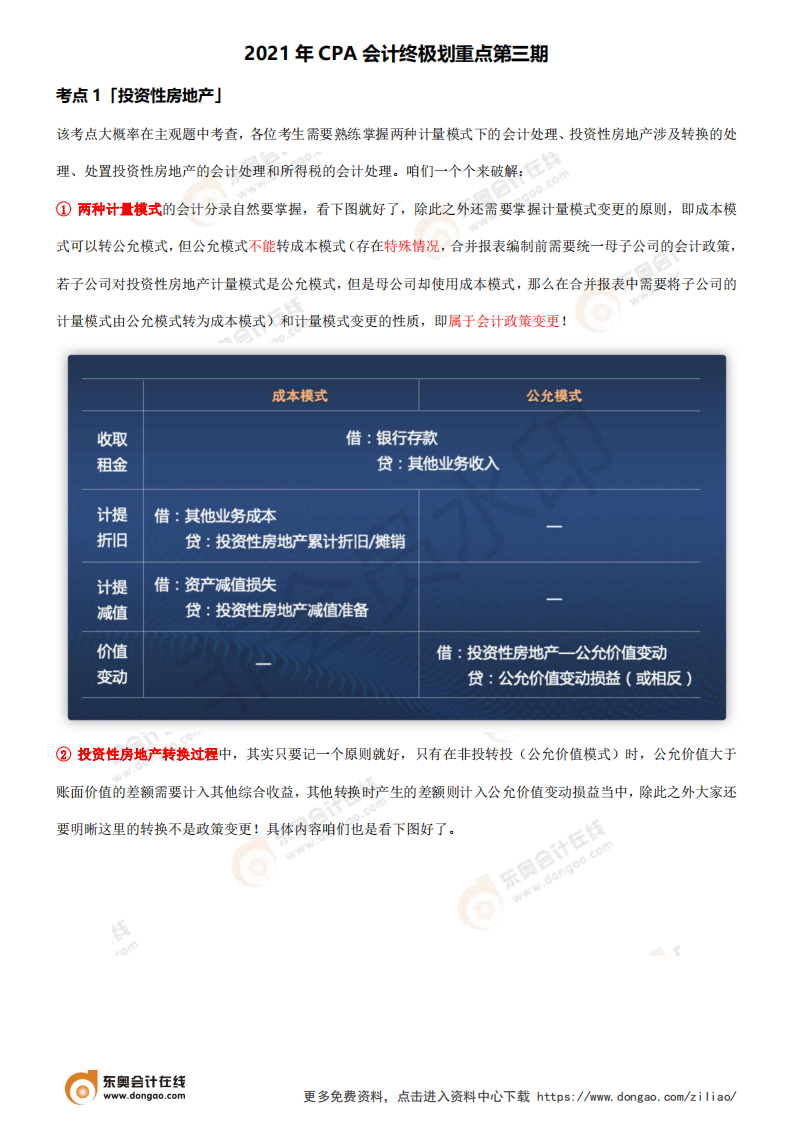 2021年CPA會(huì)計(jì)考前劃重點(diǎn)第三期 2021年CPA會(huì)計(jì)考前劃重點(diǎn)第三期
