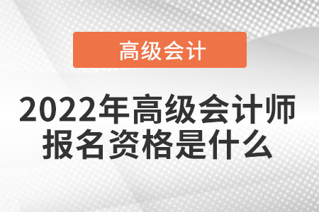2022年高級(jí)會(huì)計(jì)師報(bào)名資格是什么