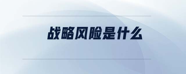 戰(zhàn)略風險是什么