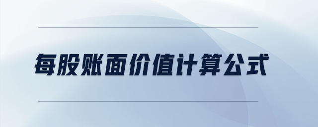 每股賬面價(jià)值計(jì)算公式