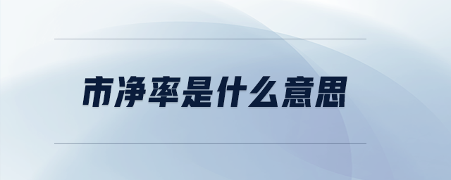 市凈率是什么意思 市凈率是什么意思