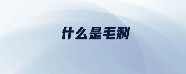 什么是毛利 什么是毛利