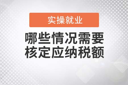 哪些情況需要核定應(yīng)納稅額？