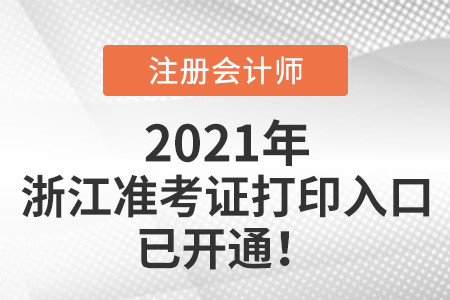 浙江2021年cpa打印準(zhǔn)考證入口已開通