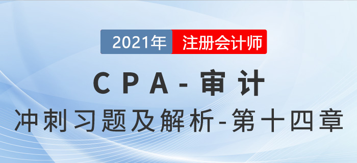 2021年CPA審計(jì)考前沖刺習(xí)題及解析——第十四章 2021年CPA審計(jì)考前沖刺習(xí)題及解析——第十四章