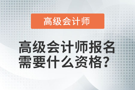 高級會計師報名需要什么資格？